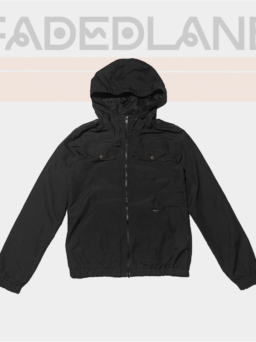 Volcom Black Hooded Windbreaker Jacket